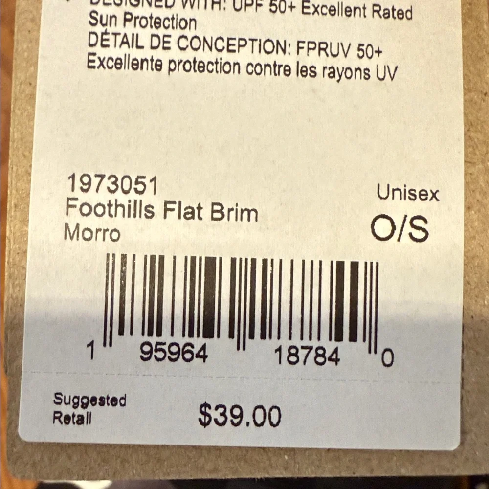 NWT Prana Foothills Flat Brim hat‎ Morro with UPF 50+